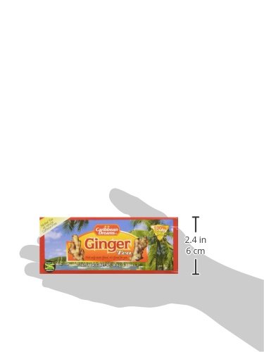 Caribbean Dreams Ginger Tea, 24 Tea Bags, Herbal, Natural, Caffeine Free Ginger Tea From Jamaica