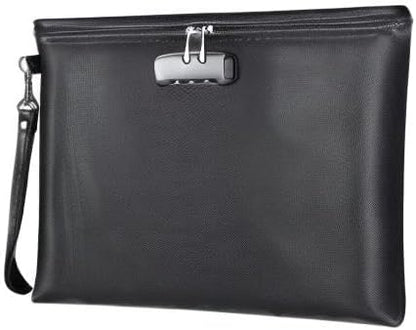 Fireproof Document Bag with Lock,Waterproof Money Pouch,14.3"x10.2"