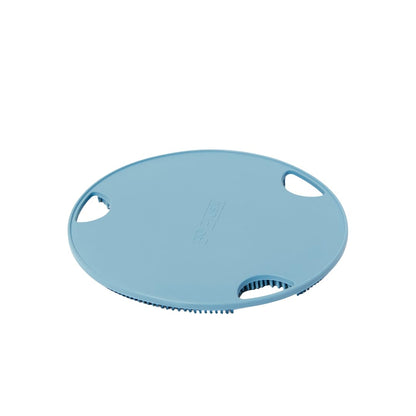 Boie USA Flat Body Scrubber - Soft Silicone-Like Exfoliating Shower Scrubber & Body Cleansing Brush - Stick-to-Wall Loofah Replacement - Antimicrobial Exfoliator for All Skin Types (Blue)