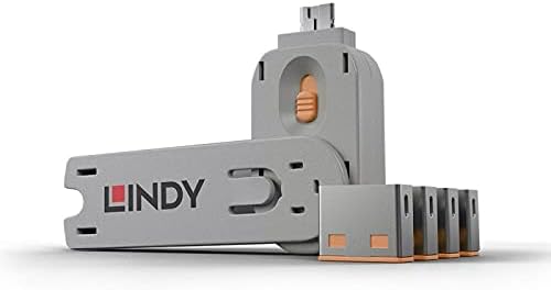 Lindy USB Port Blocker - Pack of 4, Blue (40452)
