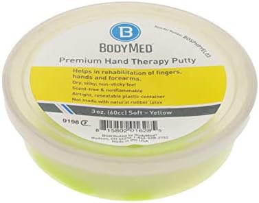 BodyMed Premium Hand Therapy Putty, Yellow, 6 Oz., Soft, Strengthening Therapy Putty for Physical Rehabilitation