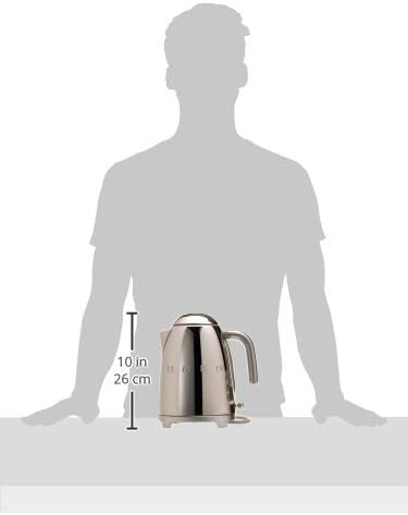 SMEG KLF03 Electric Kettle 1.7L (7 Cup), Retro Hot Water Boiler for Tea & Coffee, Fast Boiling, Auto Shut-Off, Soft Open Lid, 360° Swivel Base Countertop Kettle – Matte Champagne