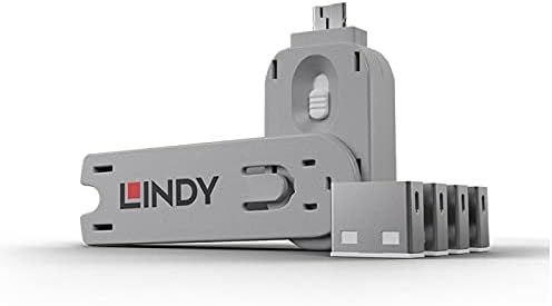 Lindy USB Port Blocker - Pack of 4, Blue (40452)