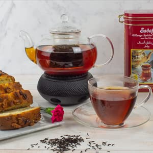 Sadaf Earl Grey Tea Loose Leaf Box 16 oz - Special Blend Earl Grey Ceylon Black Tea - Product harvested in Sri Lanka