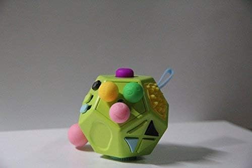 12 Sided Finger Cube Toys, Fidget Toys Relief Stress, Autism and Anxiety Depression for Kids Adults (Blue, Normal)