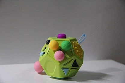 12 Sided Finger Cube Toys, Fidget Toys Relief Stress, Autism and Anxiety Depression for Kids Adults (Blue, Normal)