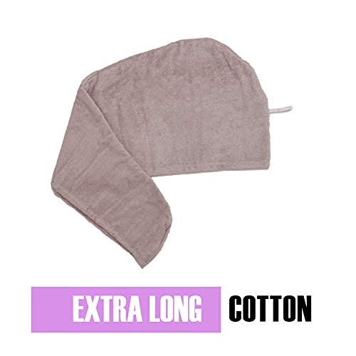 Huge Cotton Hair Towel Wrap for Women (Coral White)