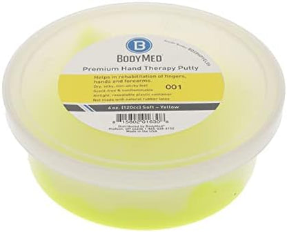 BodyMed Premium Hand Therapy Putty, Yellow, 6 Oz., Soft, Strengthening Therapy Putty for Physical Rehabilitation