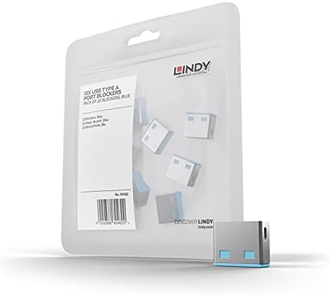 Lindy USB Port Blocker - Pack of 10 - Blue 40462