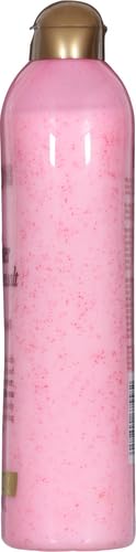 OGX Sensitive + Rose Water & Pink Sea Salt Exfoliating Body Scrub + Rose Quartz, Gentle Exfoliating Daily Body Wash Softens Skin, Body Scrub for Women, Sulfate-Free Surfactants, 19.5 fl oz
