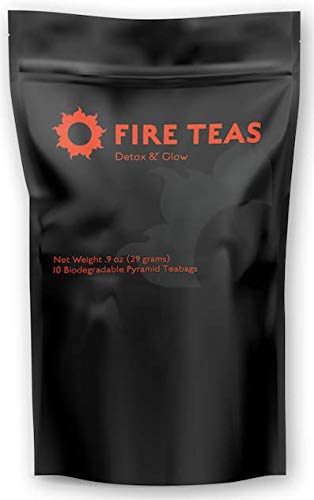 FIRE TEAS Detox & Glow TURMERIC GINGER Tea - Organic White Tea, Turmeric, Ginger, Cardamom, Cinnamon & Saffron