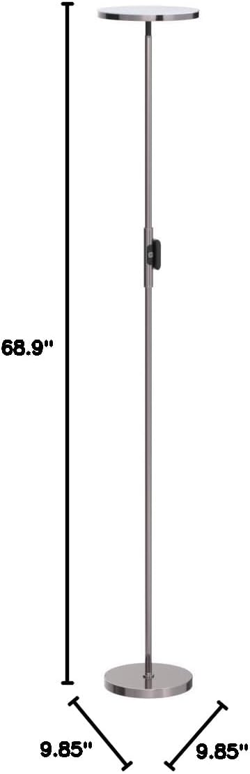 JOOFO LED Torchiere Floor Lamp with Remote, Stepless Dimmable Black