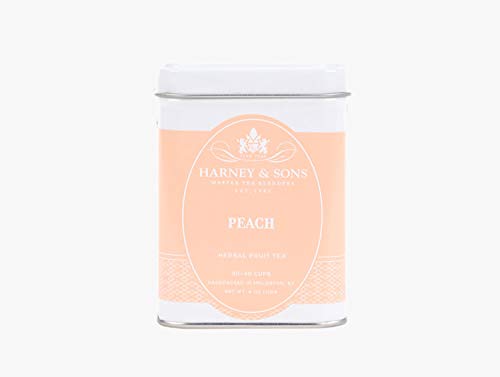 Harney & Sons Peach Fruit Herbal Tea Loose Leaf Tin, 4 oz