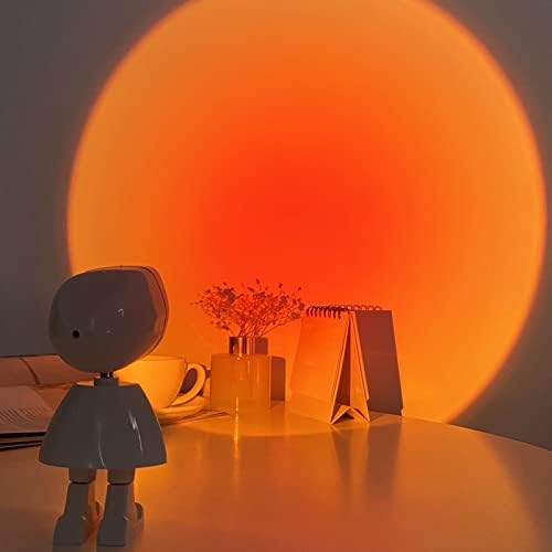 Sunset Projection Lamp, LED Night Light for Bedroom Decor Photography | Ambient Light,Adjustable Brightness Touch Control, 360° Rotating, Rechargeable & USB Powered, Astronaut Design