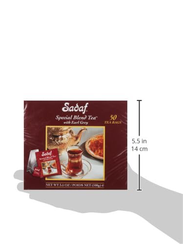 Sadaf Earl Grey Tea Bags | Special Blend Earl Grey Ceylon Black Tea | Product harvested in Sri Lanka | 50 bags (pack of 1)