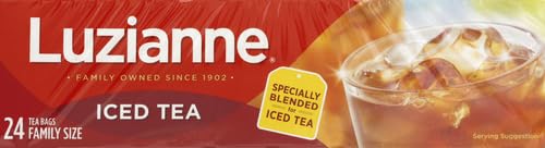 Luzianne Unsweetened Hibiscus Iced Tea Bags, Family Size, 22ct Box (Pack of 6)