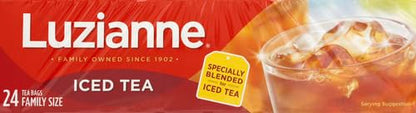 Luzianne Unsweetened Hibiscus Iced Tea Bags, Family Size, 22ct Box (Pack of 6)
