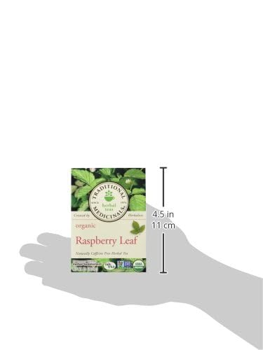 Traditional Medicinals Organic Raspberry Leaf Herbal Tea, Eases Menstrual Cramps & Supports Healthy Pregnancy, 16 Tea Bags (Pack of 2)