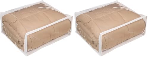 FBA Set of 5 Clear Vinyl Zippered Storage Bags 24x20x11 Inch