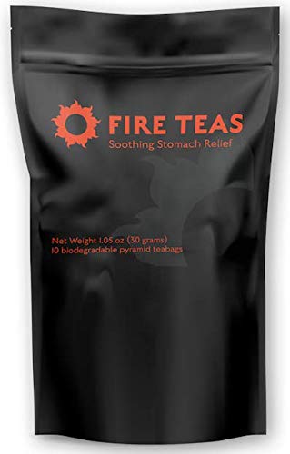 FIRE TEAS Soothing Stomach Relief Tea - For Irritable Bowel (IBS), Diverticulitis, Ulcer & Lining, Abdominal/Gut Discomfort -Organic Fennel, Peppermint, Chamomile, Ginger