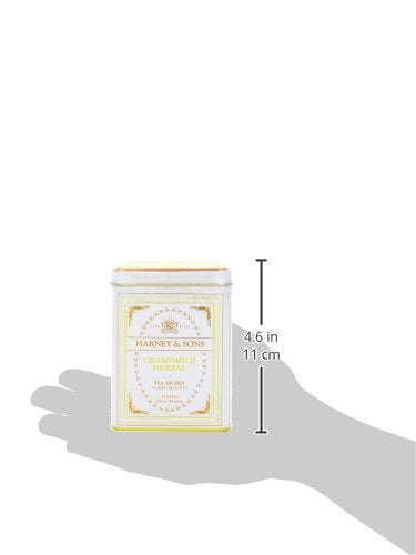 Harney & Sons Chamomile Herbal Tea, 20 Sachets in Tin | Egyptian chamomile flower herbal tea. Naturally caffeine free.
