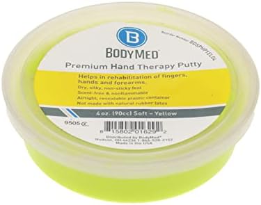 BodyMed Premium Hand Therapy Putty, Yellow, 6 Oz., Soft, Strengthening Therapy Putty for Physical Rehabilitation