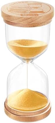 1 Minute Sand Timer, Wooden Sand Hourglass, Small Blue Hourglass, Sandglass Clock 1 Min for Classroom,Game,Decorative (Black)