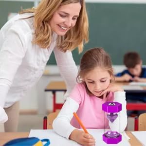 Sand Timers for Kids, 1/2/3/5/10/30 Minutes Acrylic Hourglass Sand Clock, Colorful Plastic Sand Watch Hour Glass Sandglass for Classroom, Games, Kitchen (Pack of 6)