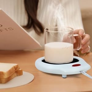 Home&Office Desktop Electric Mug Warmer-Coffee/Tea/Cocoa/Soup-Scented Candles Gift for Winter 1pcs(White and Black (CFW001-White)
