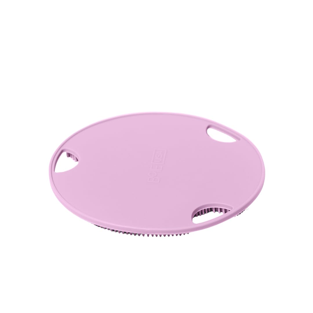 Boie USA Flat Body Scrubber - Soft Silicone-Like Exfoliating Shower Scrubber & Body Cleansing Brush - Stick-to-Wall Loofah Replacement - Antimicrobial Exfoliator for All Skin Types (Blue)