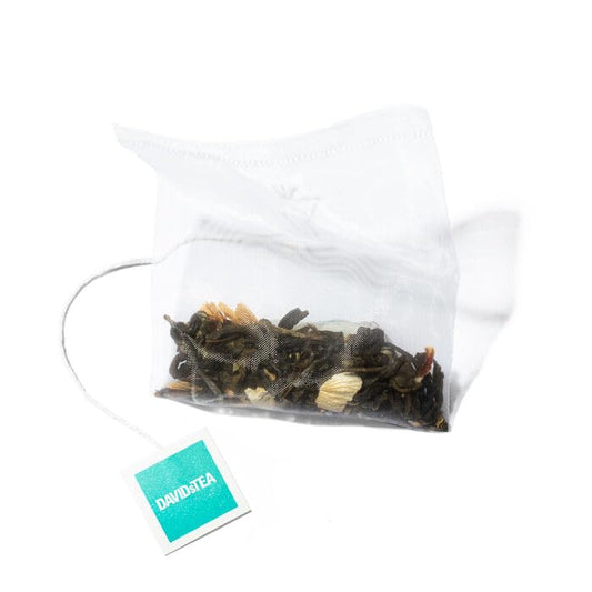 DAVIDsTEA Buddha’s Blend White Tea – Medium Caffeine Tea Bags with Jasmine Pearls & White Hibiscus – 15 Count – Delicate & Floral Fruity Tea Blend