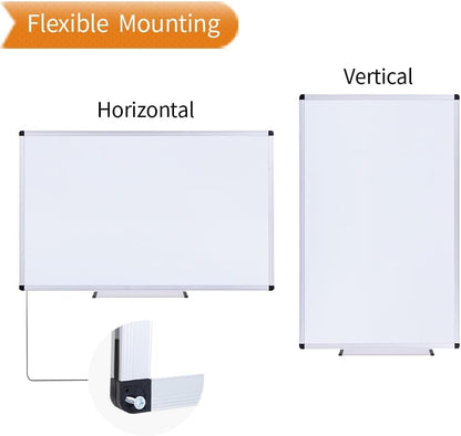 VIZ-PRO Magnetic Dry Erase Board, 36 X 24 Inches, Silver Aluminium Frame