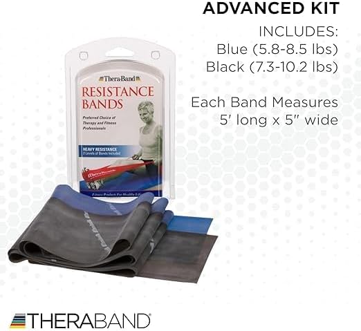 THERABAND Resistance Bands Set, Professional Non-Latex Elastic Band