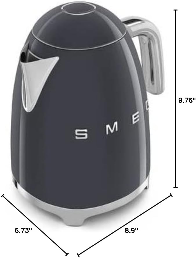 SMEG KLF03 Electric Kettle 1.7L (7 Cup), Retro Hot Water Boiler for Tea & Coffee, Fast Boiling, Auto Shut-Off, Soft Open Lid, 360° Swivel Base Countertop Kettle – Matte Champagne