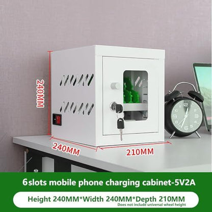 Wall-Mounted Phone Charging Station, 12-Slot Mobile Storage Cabinet for Students & Employees, Portable Organizer for Tourists, Space-Saving Phone Holder (White)