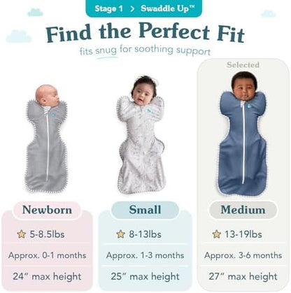 Love to Dream Swaddle UP, Baby Sleep Sack, Self-Soothing Swaddles for Newborns, Get Longer Sleep, Secure Fit Helps Calm Startle Reflex, New Born Essentials for Baby, 1.0 TOG, 13-19 lbs, Deep Olive
