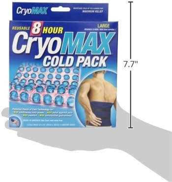 Cryo-Max Cold Pack, 8 Hour Reusable Cold Therapy Ice Pack for Elbows, Knees, Neck + More, Medium, 6" x 12" (1 Count)