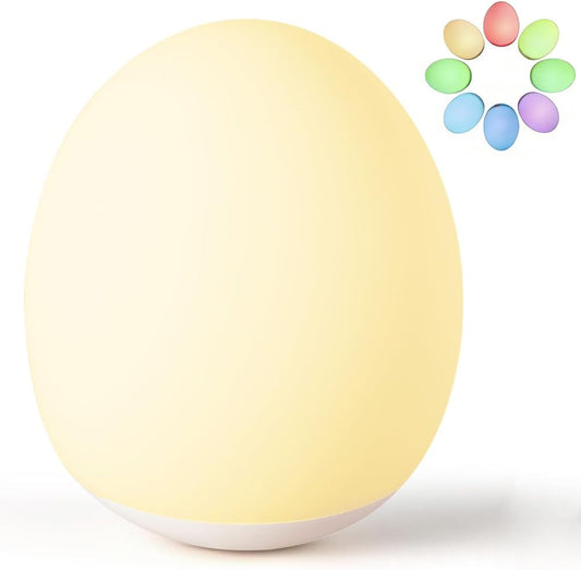 Night Light for Kids,Egg Night Light for Baby Nursery, 3-Level Dimming &30-Min Timer Portable Nursery Night Lamp forBaby Nursery & Kids Bedroom,BPA Free, Eye Caring, Soft