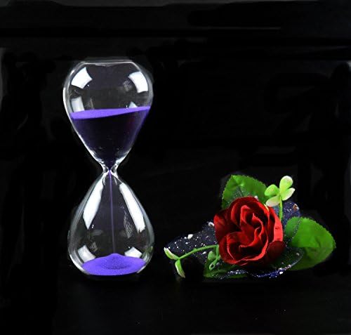 Hourglass, HoveBeaty Hand-Blown Sand Timer Set for Time Management 15 Minutes Durable Glass Construction (15 Min, Black)