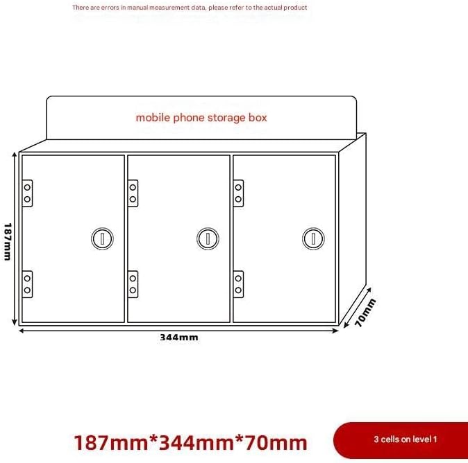 Cell Phone Locker Box - Acrylic Wall-Mounted with Locks and Keys, Secure Storage Cabinet for Office, Classroom, Gyms