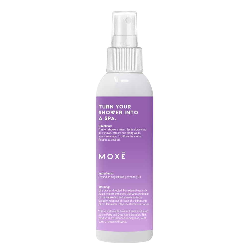 MOXĒ Eucalyptus Oil Shower Mist, Spa Steam Spray, Certified Natural 100% Essential Oils, Made in USA, Aromatherapy, Sinus Congestion Relief, Tension Relief, 4 Ounces