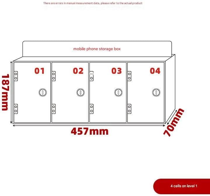 Cell Phone Locker Box - Acrylic Wall-Mounted with Locks and Keys, Secure Storage Cabinet for Office, Classroom, Gyms