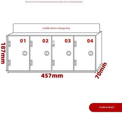 Cell Phone Locker Box - Acrylic Wall-Mounted with Locks and Keys, Secure Storage Cabinet for Office, Classroom, Gyms