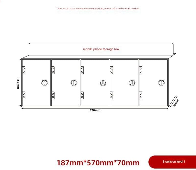 Cell Phone Locker Box - Acrylic Wall-Mounted with Locks and Keys, Secure Storage Cabinet for Office, Classroom, Gyms