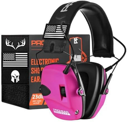 PROHEAR Electronic Ear Protection for Shooting with 4X Sound Amplification, Gun Range Hearing Protection Muffs, NRR 23dB Noise Reduction Headphones for Hunting, Green