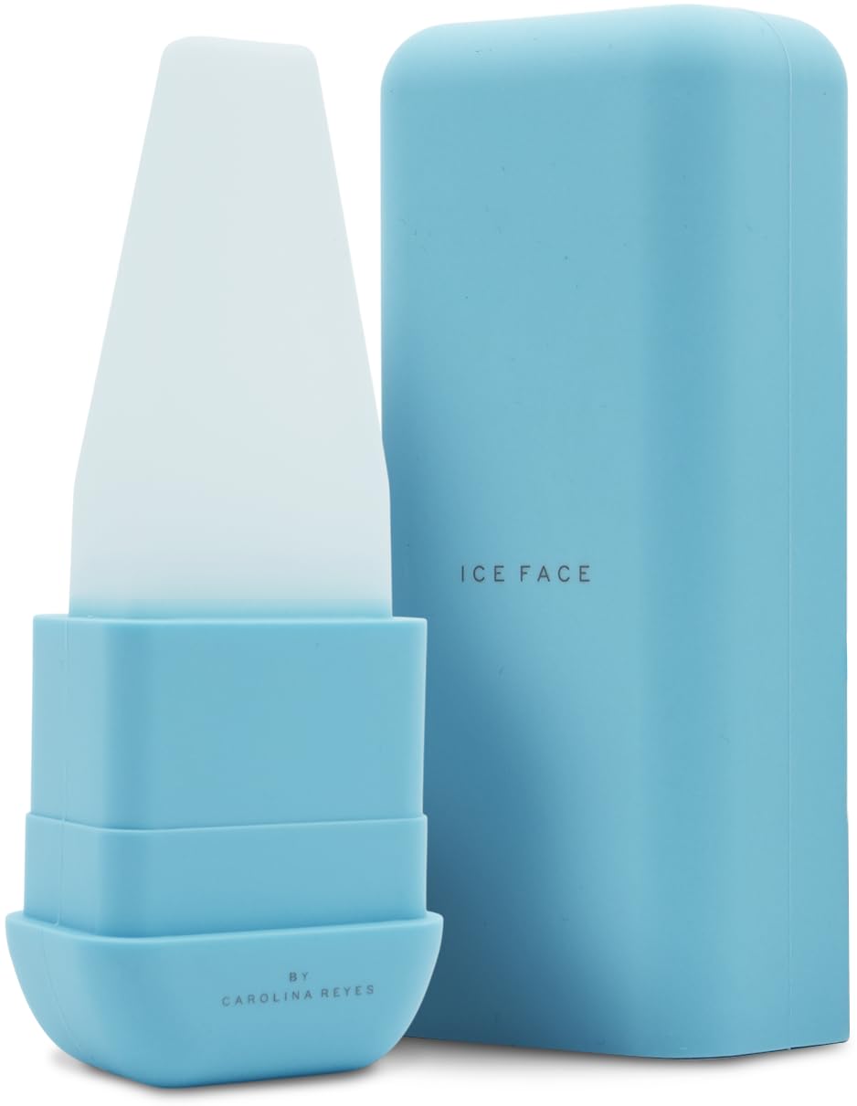 ICE FACE by CAAM BEAUTY | Facial Cryotherapy Roller for “Face & Neck | No-Drip Silicone | Depuff, Firm & Tone | Patented | Designed by Carolina Reyes