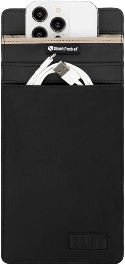SLNT Faraday Phone Sleeve - Signal Blocking Pouch (Black, Medium)