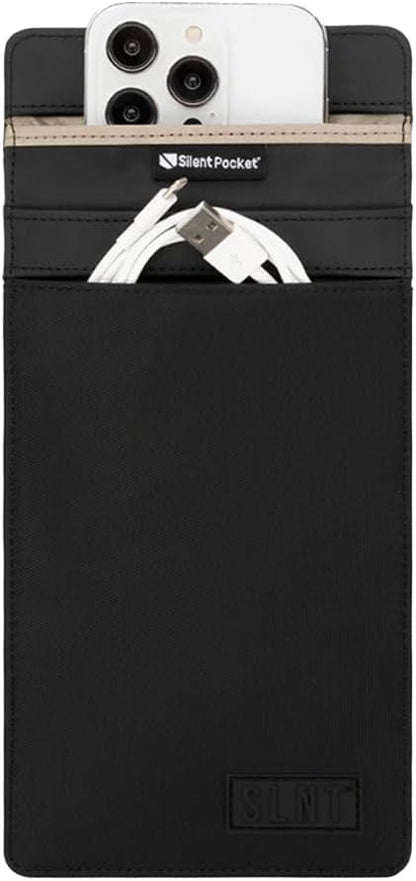 SLNT Faraday Phone Sleeve - Signal Blocking Pouch (Black, Medium)