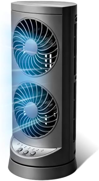Personal Tower Cooling Fans that Blow Cold Air, Standing Small Desk Fan with 3 Speeds & Timer, 60° & 110° Oscillating Table Fan, Quiet and Safe Electric Floor Fan for Bedroom, Bedside, Home, Office