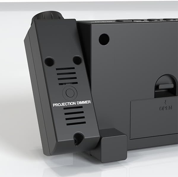 Digital Projection Alarm Clocks for Bedrooms - Large LED Display, 180° Rotatable Projector, 5-Level Dimmer,USB Charger,Battery Backup,Loud Dual Alarms for Kids Elderly,Heavy Sleepers,Snooze,12/24H,DST